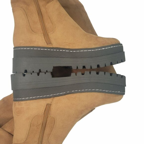 ❤️Marc Fisher LTD Over the Knee Faux Suede Boots Lug Sole Platform Western 8.5 - Picture 12 of 13